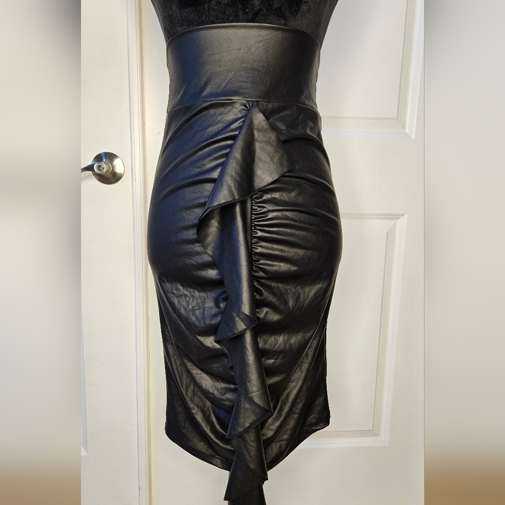 Black Faux Leather Skirt
